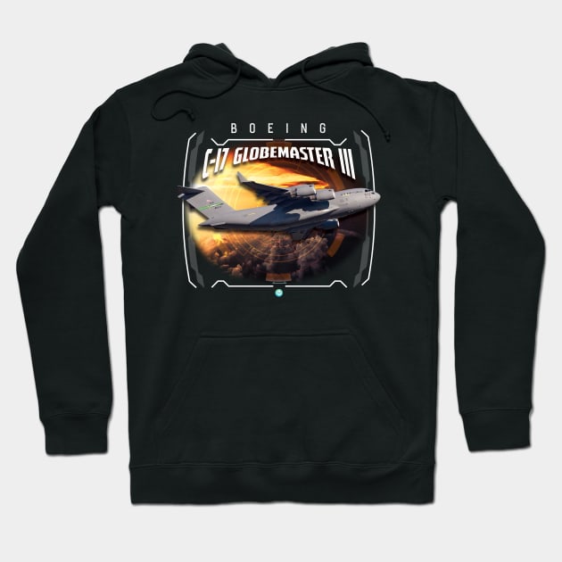 C17 Globemaster Airforce Pilot Gift Hoodie by woormle